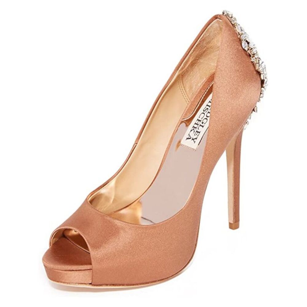 BADGLEY MISCHKA Womens Brown 1" Platform Kiara Stiletto Slip On Pumps Shoes 6 M